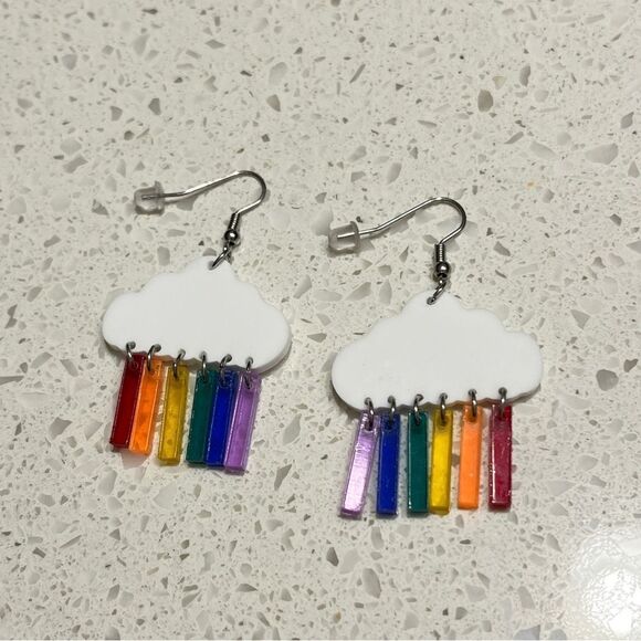 Rainbow Cloud Earrings - Picture 5 of 7